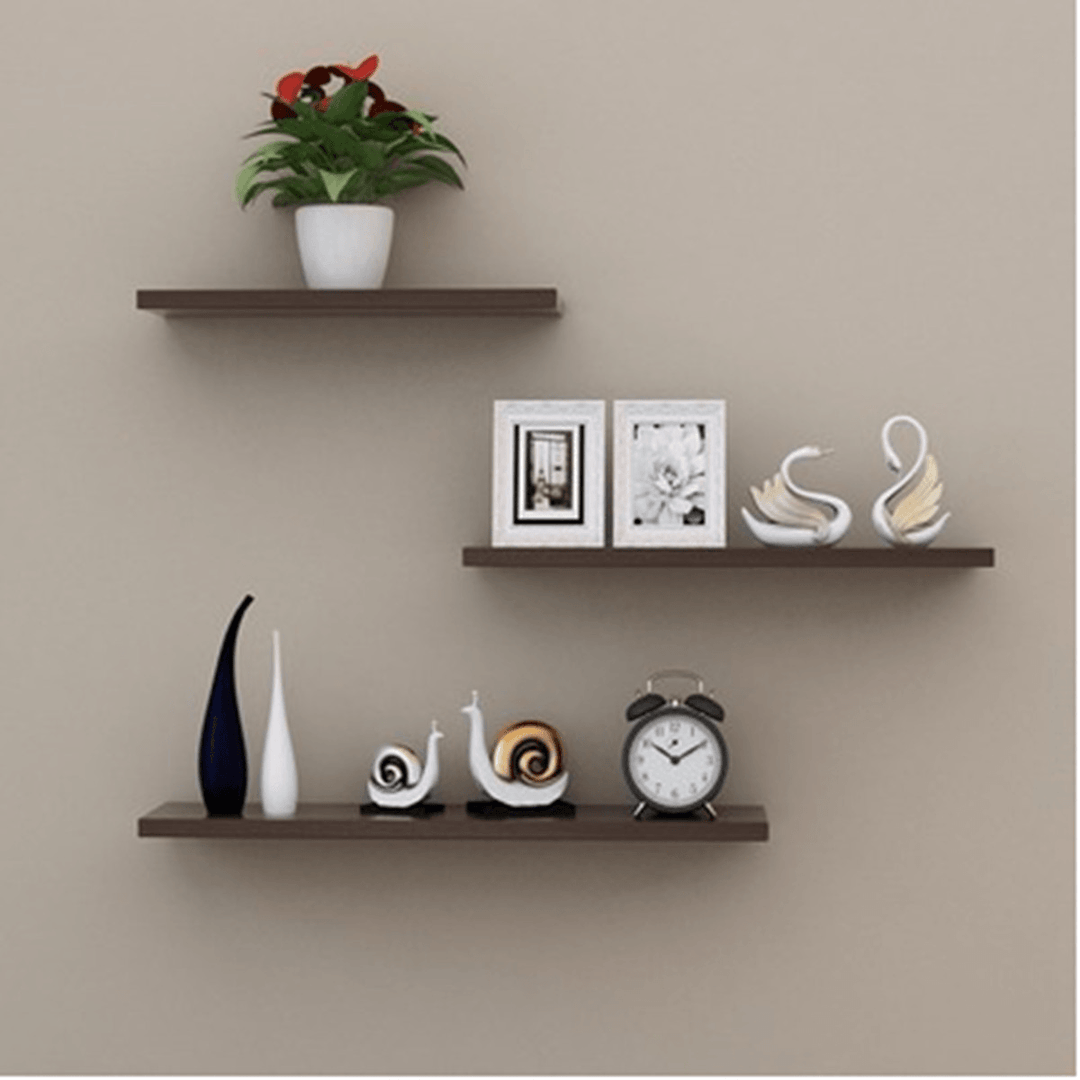 3 Pcs/Set Wood Wall-Mounted Shelf Bookshelf Storage Rack Wall Decorations Stand Hanging Organizer - Trendha