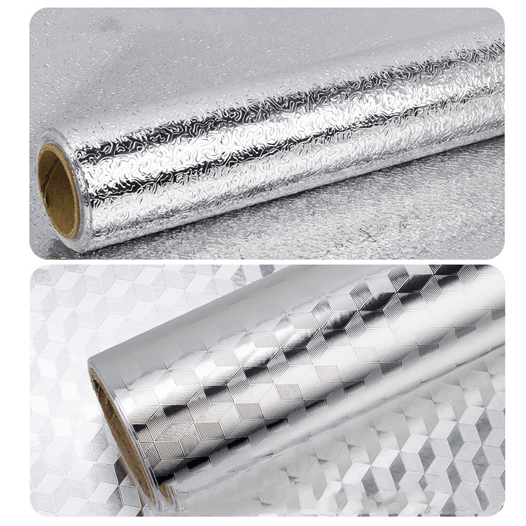 Kitchen Grease Sticker Oil-Proof Aluminum Foil Cabinet Self Adhesive Wallpaper - Trendha