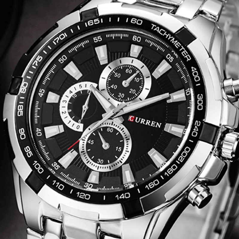 CURREN 8023 Fashion Men Style Watch Waterproof Decorative Three Dials Analog Quartz Watch - Trendha