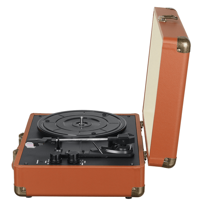 2 in 1 Retro Vinyl Record Player and Bluetooth BT5.0 Speaker Suitcase Turntables Record Player Support Headset Earphone Built-In USB Audio Bluetooth Speaker - Trendha