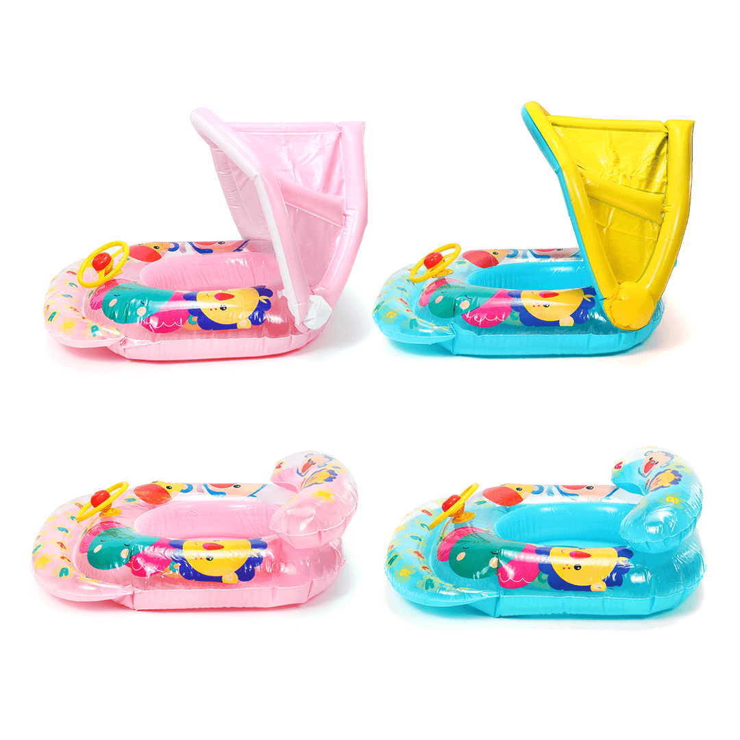 Inflatable Sunshade Kids Float Seat Boat Children Swim Swimming Ring Pool Water - Trendha