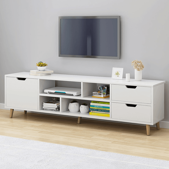 TV Stand for Tvs 40'' to 45'' with 4 Open Shelves Storage TV Console Cabinet in Living Room Bedroom Storage Supplies - Trendha