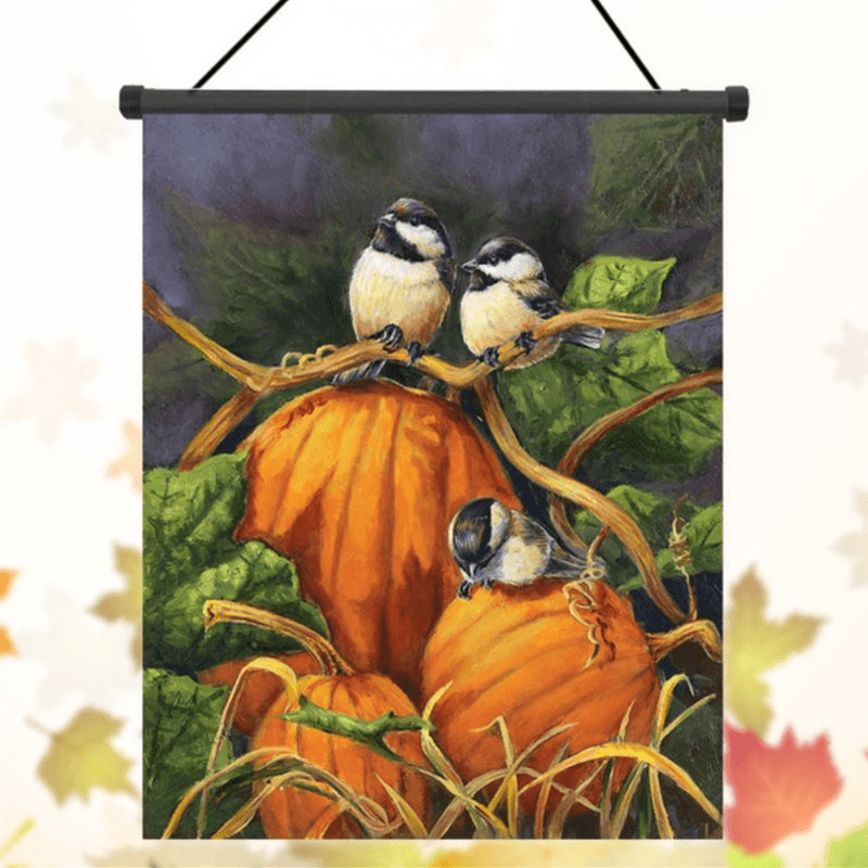 30X45Cm Thanksgiving Polyester Pumpkins Birds Welcome Flag Garden Holiday Decoration - Trendha