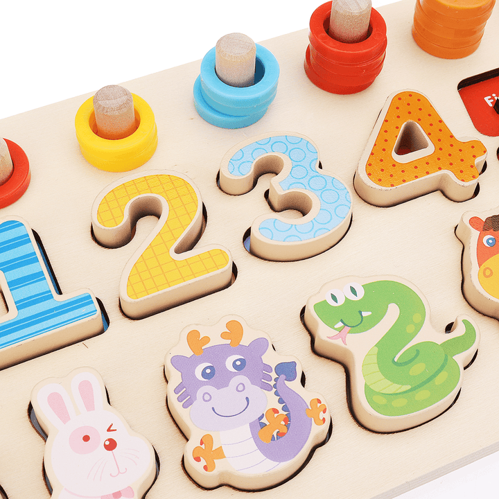 3 in 1 Wooden Numbers＆Fruit Jigsaw Puzzle Math Learning Educational Set Toys - Trendha