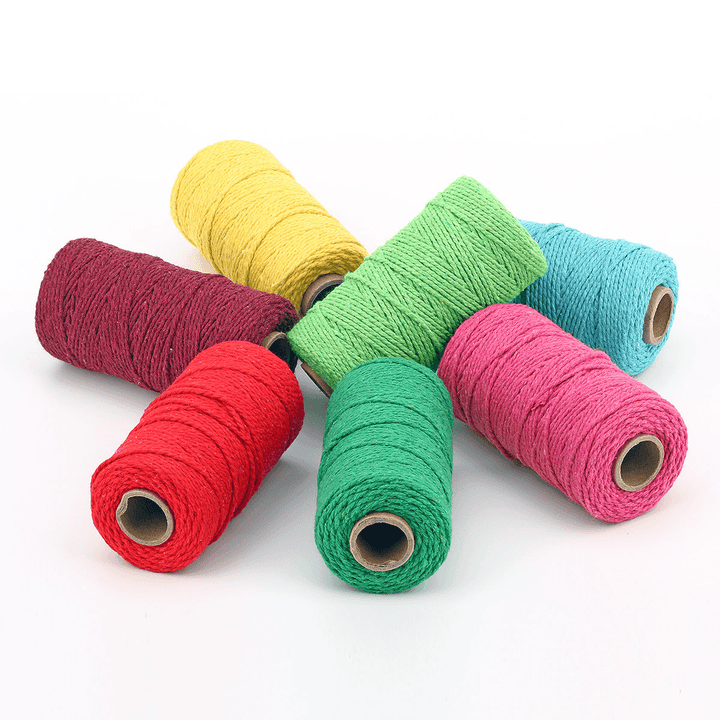 2Mmx100M Multi-Color Cotton Twist Rope DIY Materials Macrame Rustic Rope Hand Craft Rope Brush - Trendha