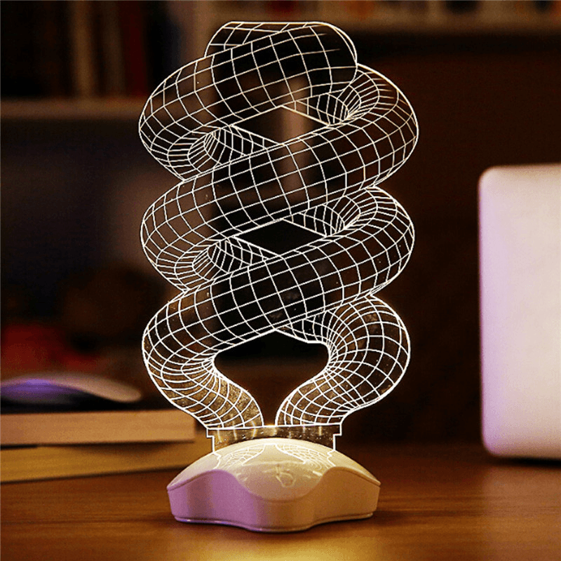 Creative Optical Illusion 3D Light Office Home Decor Gift Luminous USB Led Light Desk Table Lamp - Trendha