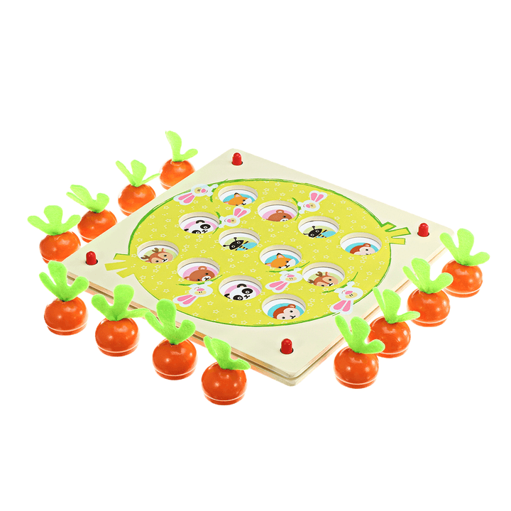 Wooden Pull Out Carrot Memory Chess Puzzle Intelligence Parent-Child Interaction Board Game Toys - Trendha