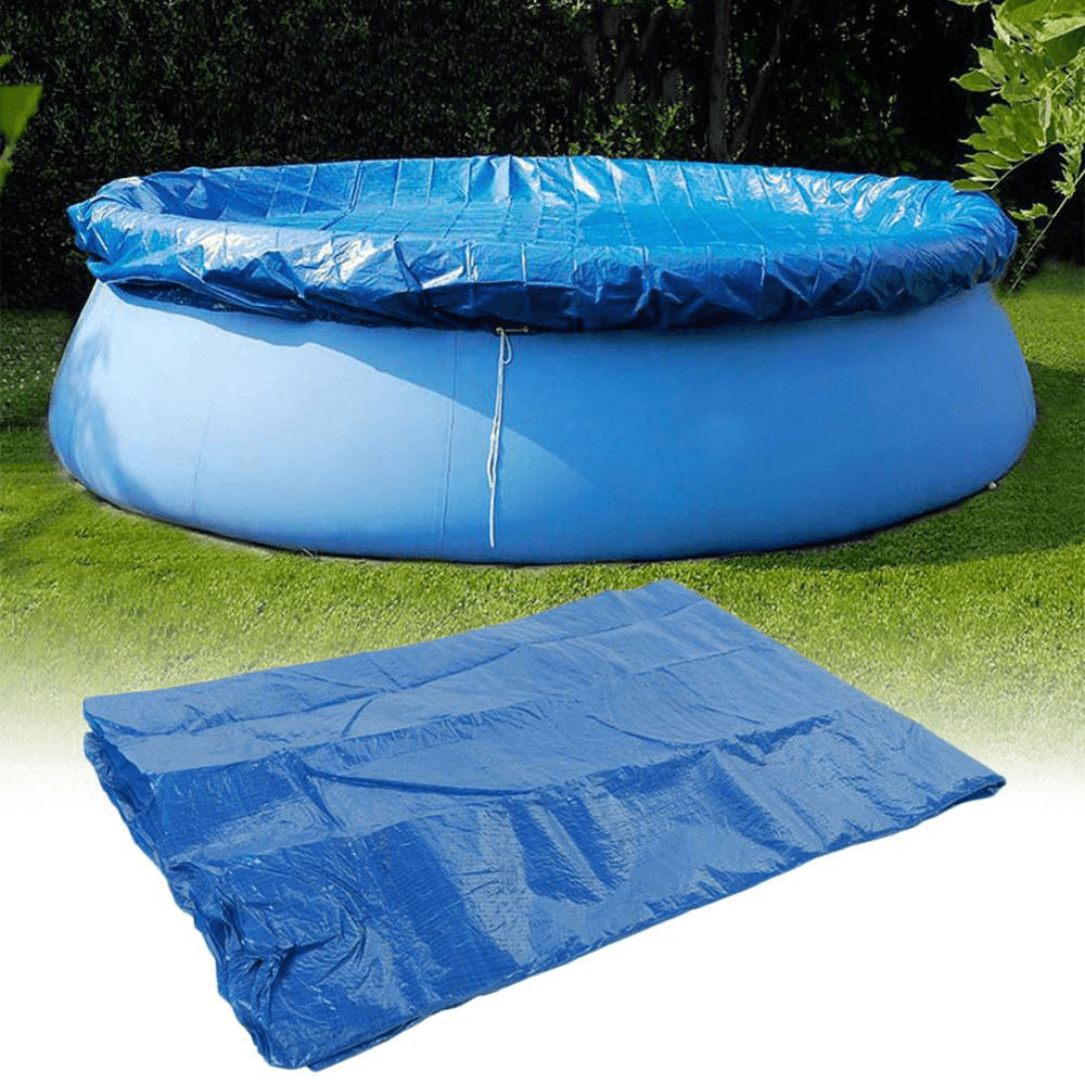 240/258/385/360Cm Outdoor Garden Durable PE Swimming Pool Cover Waterproof Rainproof Dustproof Cover Blue round Swimming Pool & Accessories - Trendha