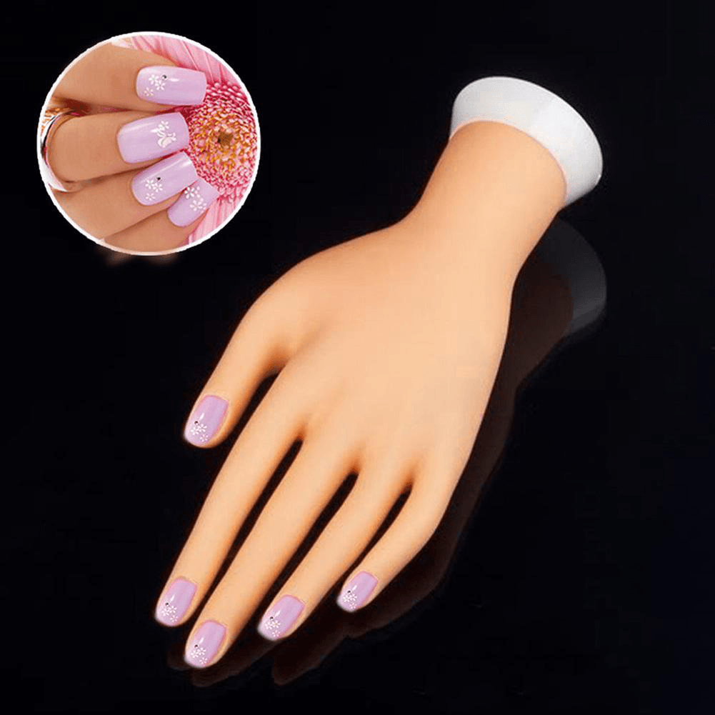Bendable Table Mount Soft Manicure Practice Model Nail Art Training Faux Hand Re-Usable Convenient for Nail Art Practicing Soft - Trendha