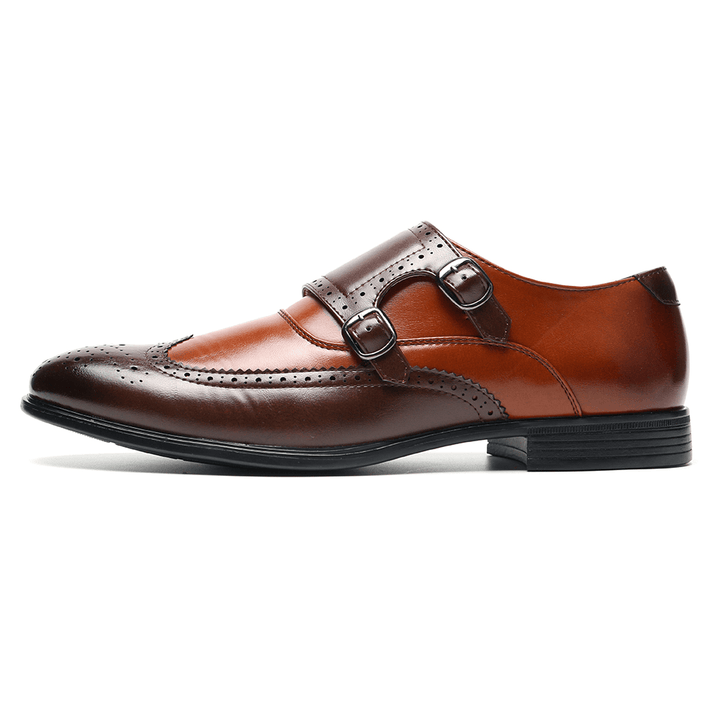 Men Brogue Carved Casual Business Office Leather Oxfords - Trendha