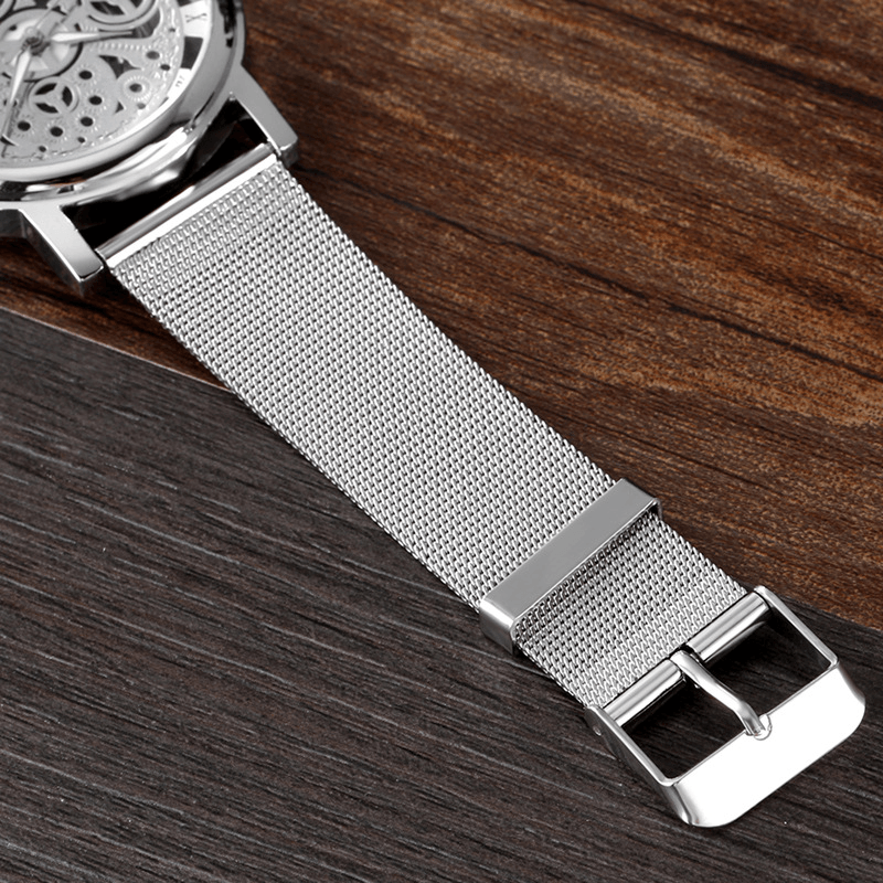 SOXY Fashion Creative Hollow Dial Stainless Steel Strap Men Quartz Watch - Trendha