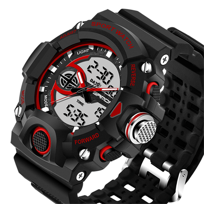 SANDA 715 Dual Display Multi-Function Sport Stopwatch Outdoor Fashion Men Digital Watch - Trendha