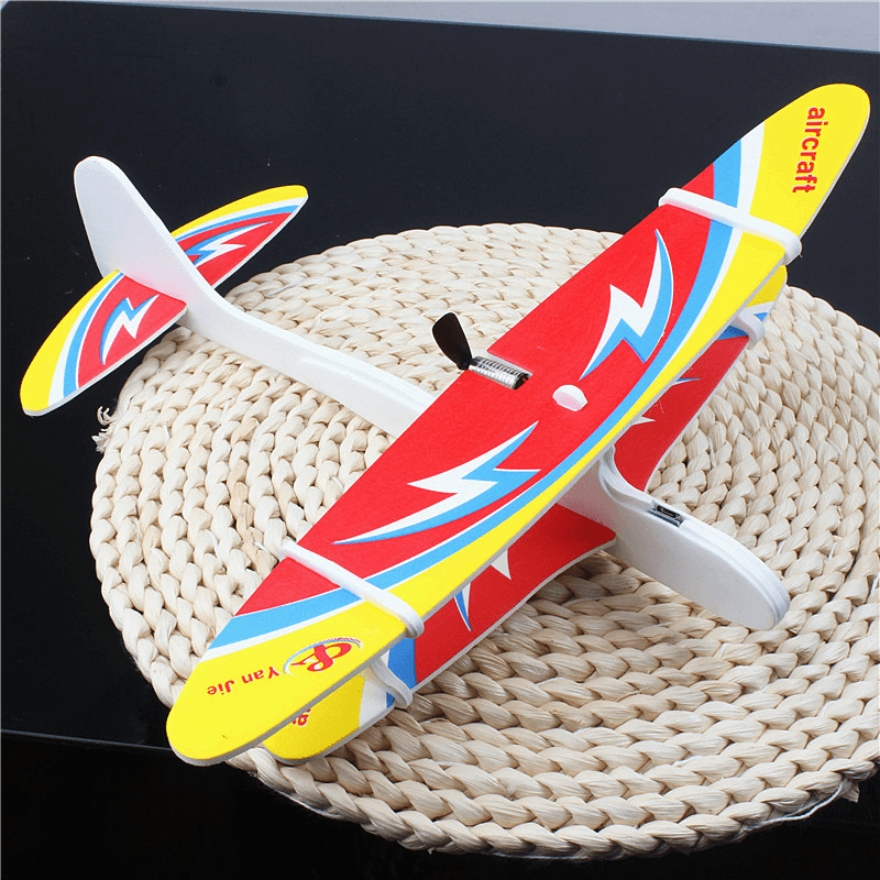 Electric DIY Assembly Foam Hand Throw Airplane Model USB Rechargeable Slewing Airplane Outdoor Toy for Kids Gift - Trendha