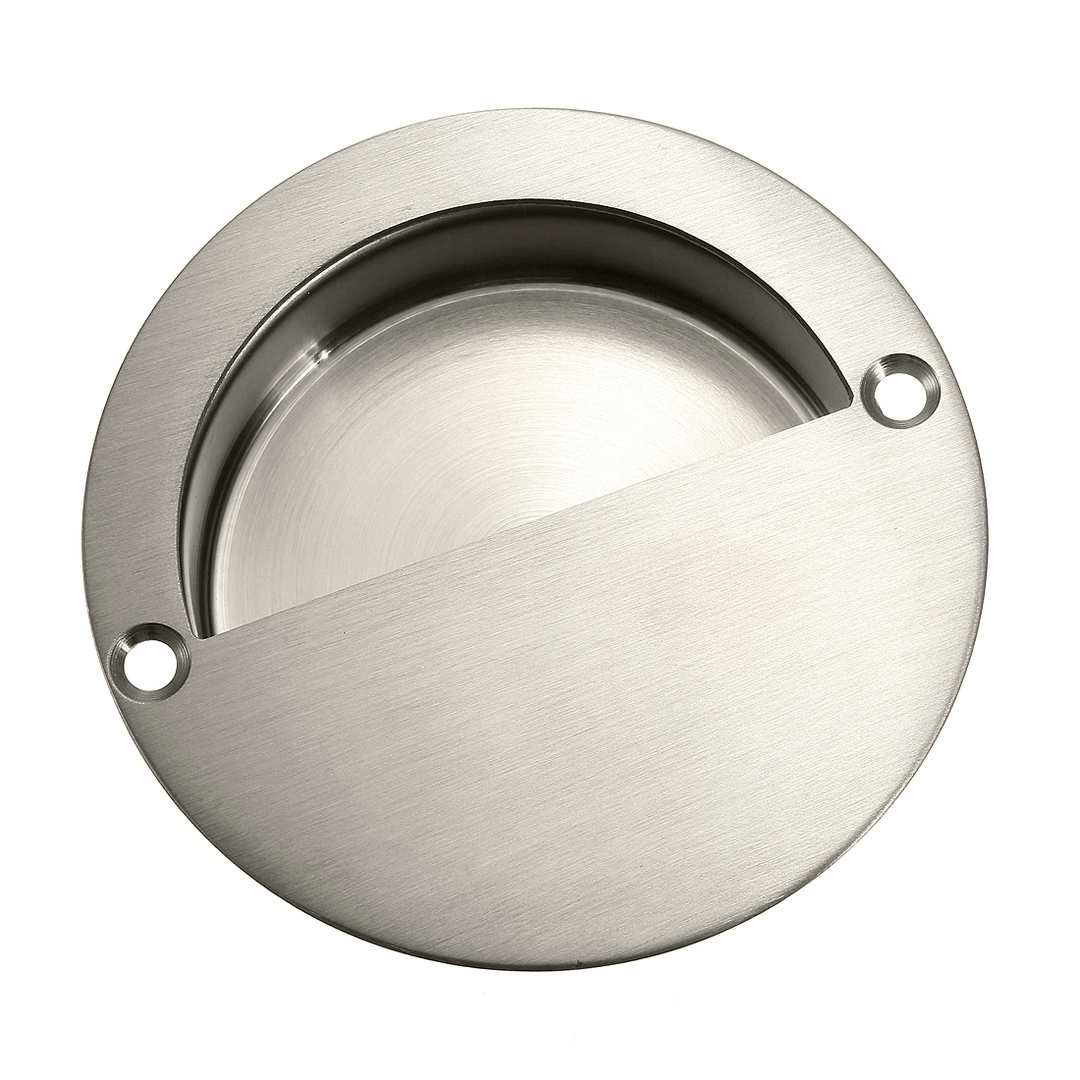 Flush Recessed Pull Door Handle SUS Stainless Steel Circular Covered Type with 2 Screws - Trendha