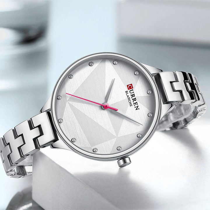 CURREN 9047 Elegant Design Ladies Wrist Watch Crystal Full Steel Quartz Watch - Trendha