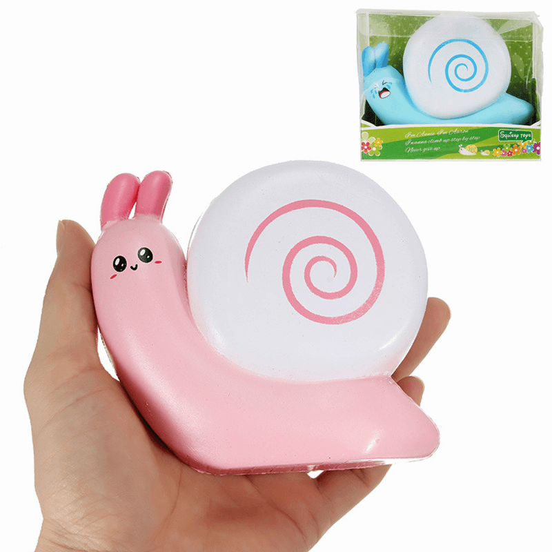 Squishy Snail Pink Blue Jumo 12Cm Slow Rising with Packaging Collection Gift Decor Toy - Trendha