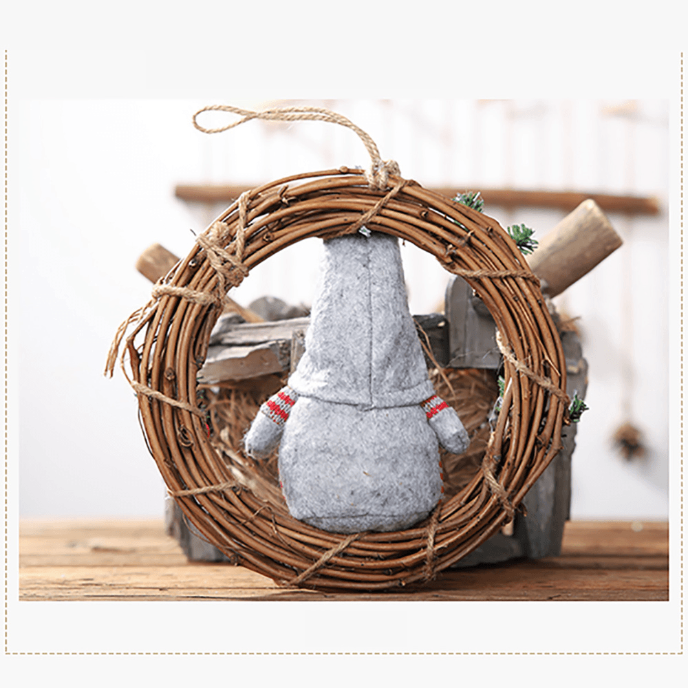 Hanging Non-Woven Hat with Heart Rattan Swedish Santa Gnome Handmade Figurine Home Ornaments Christmas Decoration Toys Table Decor - Trendha