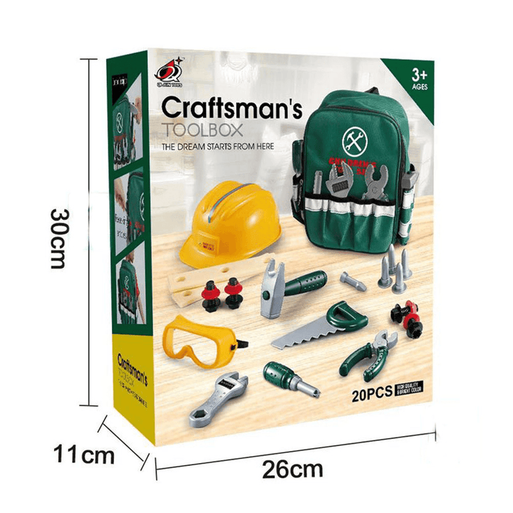 Play House DIY Simulation Tool Repair Set Children Toys Backpack Hat Combination G235 Indoor Toys - Trendha