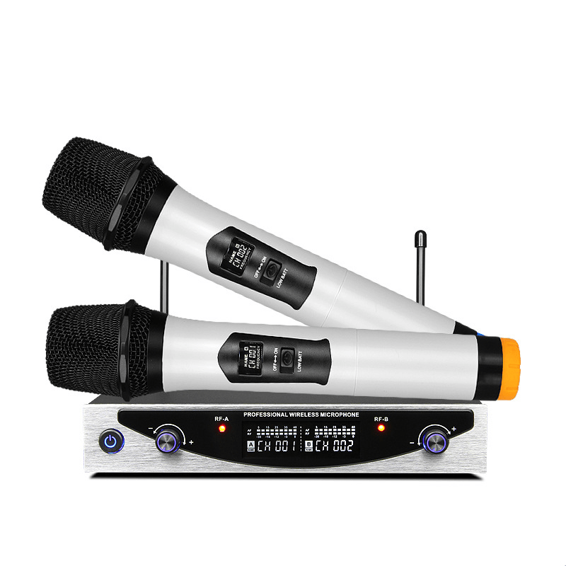 BAOBAOMI MU-899 Dual Channel Wireless Karaoke Microphone System with LCD Display for Home Party Conference Meeting Bar KTV - Trendha