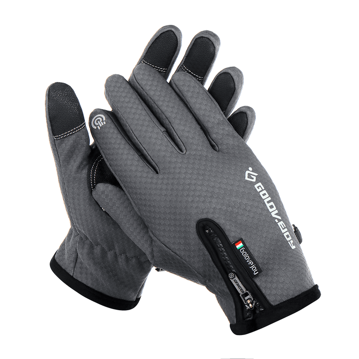 Windstopers Skiing Gloves anti Slip Touchscreen Breathable Water Repellent Zipper Warm Glove - Trendha