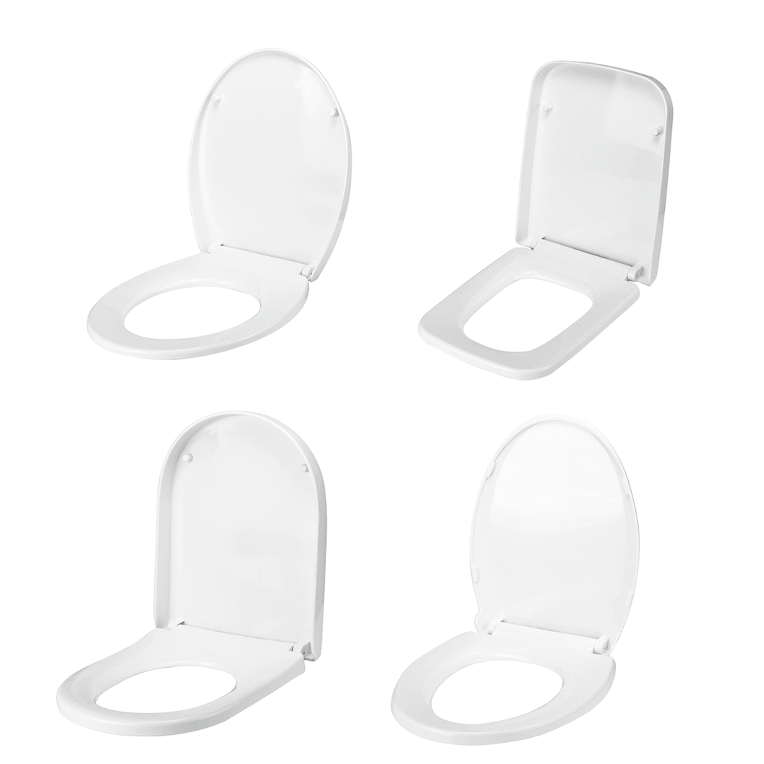 4 Type White Cover Front Toilet Seat Covers Lid Soft Open Close Easy Clean Higer Thickened Universal Descending Toilet Cover - Trendha