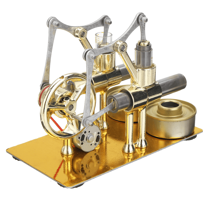 STEM Mini Hot Air Stirling Engine Generator Double Cylinder Engine Model - Trendha