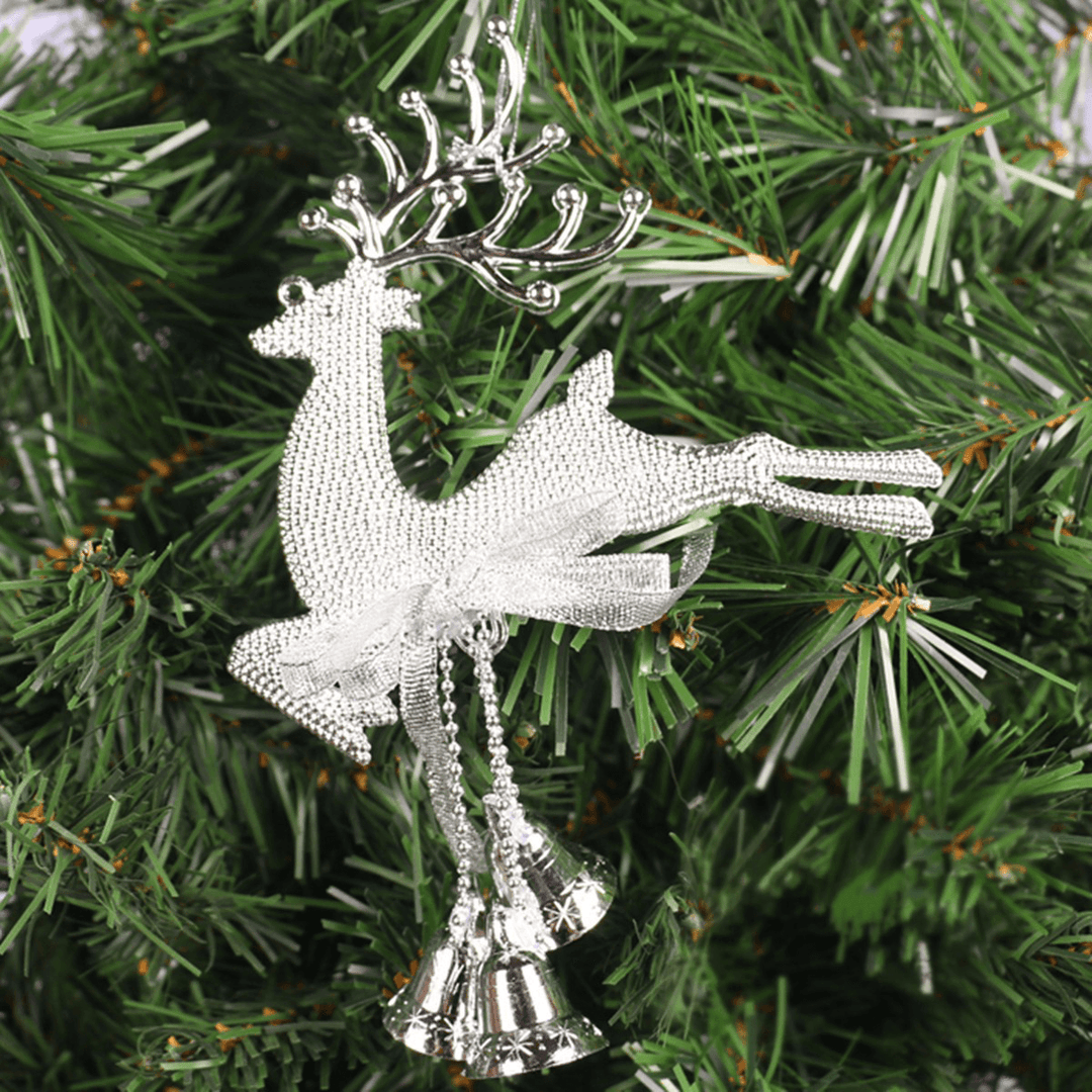 Christmas Tree Reindeer Elk Deer Bell Ornament Pendant Xmas Party Hanging Decor - Trendha