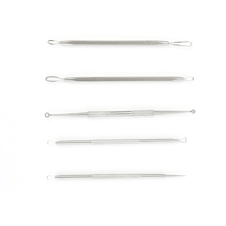 Blackhead Remover Kit 5 Pieces Blackhead Extractor Acne Removal Tool Set for Treating Comedones Whitehead Facial Acne Blackhead Acne Remover - Trendha