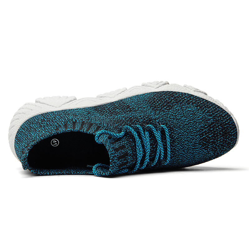 Men Knitted Fabric Breathable Light Weight Sport Running Shoes - Trendha
