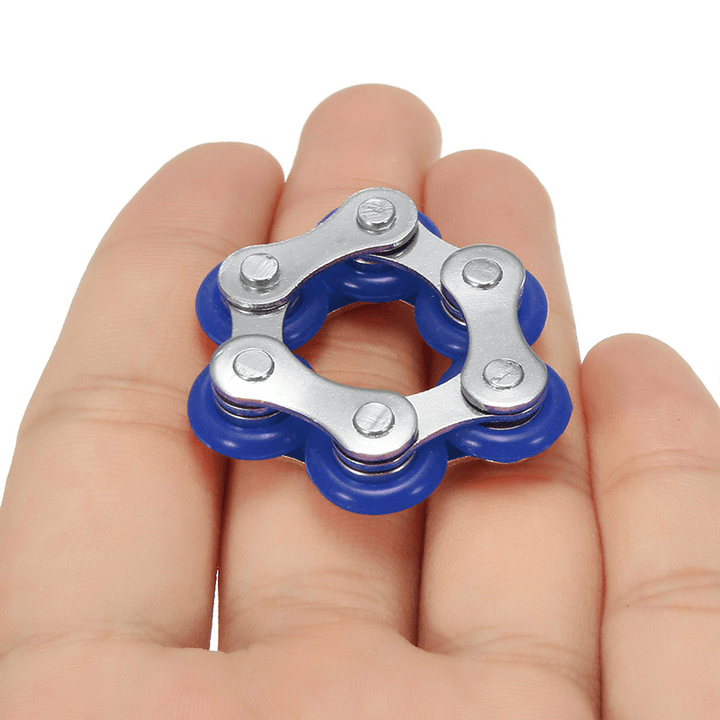 Stainless Steel Colorful Bicycle Chain Shape Rotating Fidget Hand Spinner EDC Reduce Stress Toys - Trendha