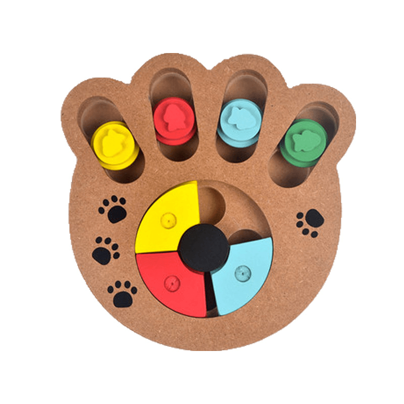 Wooden Paw Bone Shape Pet Dog Cat Feeding Toy Board Funny Training Board Pet Toys - Trendha