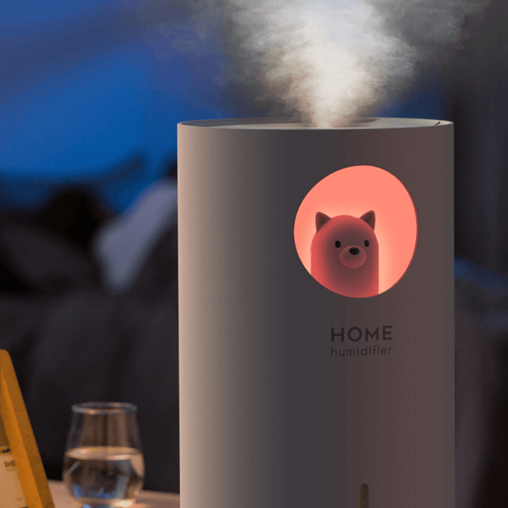 900Ml Bear LED Ultrasonic USB Air Humidifier Low Noise Aroma Essential Oil Cool Steam Diffuser Anti-Dry Burning - Trendha