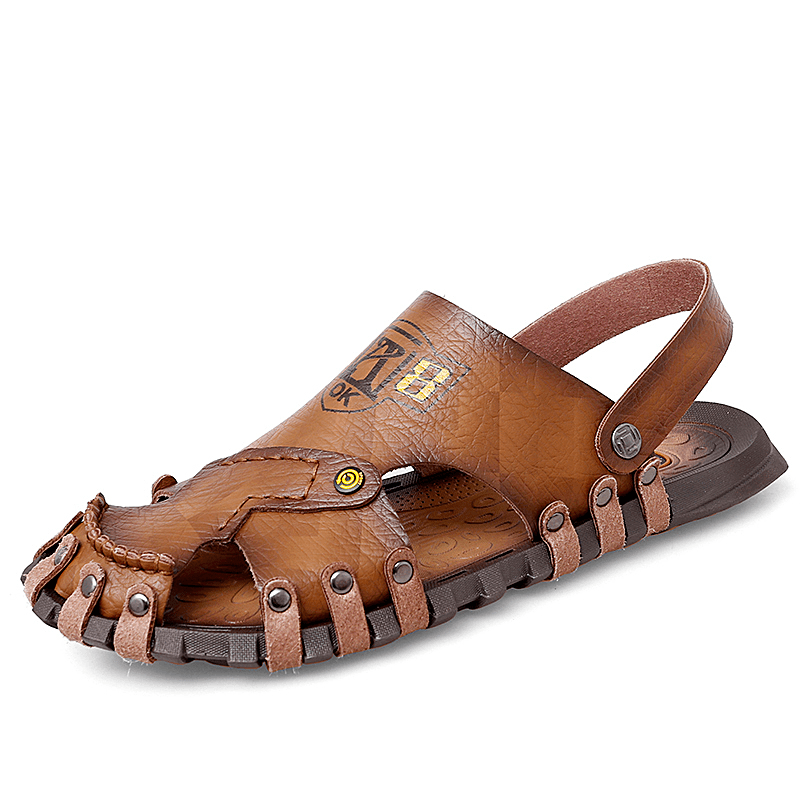 Men Comfy Soft Micro Fiber Slip on Slip Resistant Outdoor Sandals - Trendha