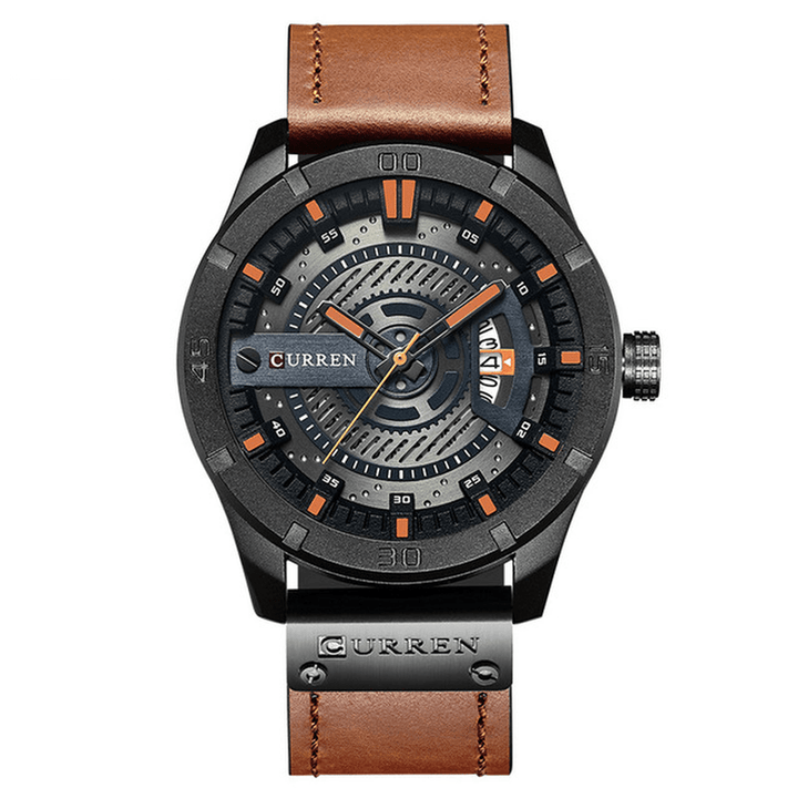 CURREN 8301 Date Display Clock Quartz Watches Business Style Leather Strap Men Wrist Watch - Trendha
