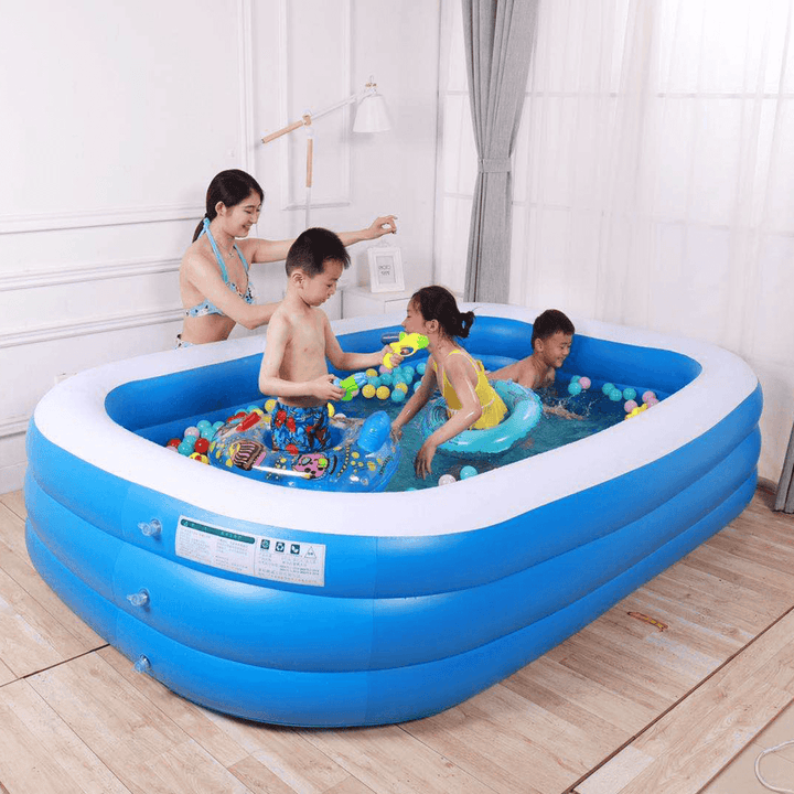 1.5/2.1/3.05M 3 Layers Portable Inflatable Swimming Pool Adults Kids Bath Bathtub Foldable Outdoor Indoor Bathroom SPA - Trendha