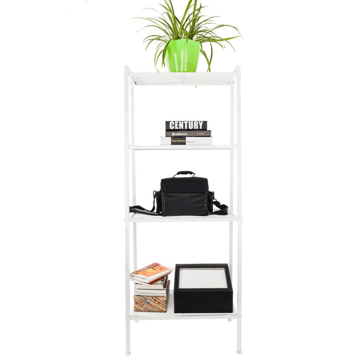 4 Tiers Wall Leaning Ladder Shelf Bookcase Bookshelf Storage Rack Shelves Storage Stand Unit Organizer for Office Home Bedroom Living Room - Trendha