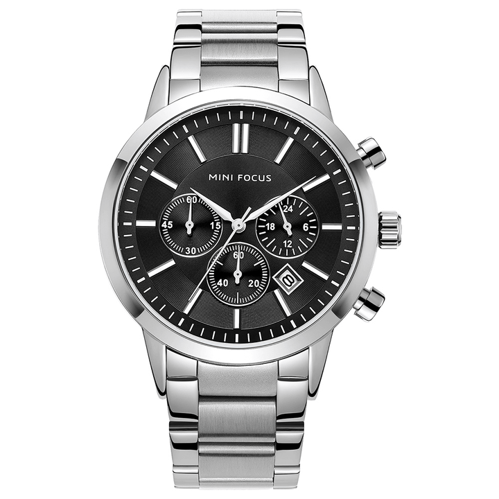 MINI FOCUS MF0188G Business Style Calendar Stainless Steel Men Wrist Watch Quartz Watch - Trendha
