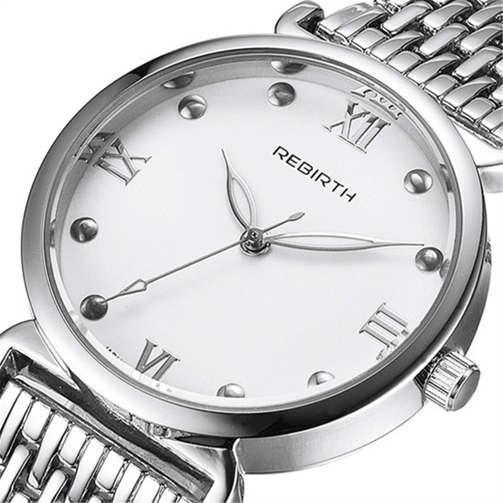 REBIRTH RE034 Full Steel Elegant Design Ladies Wrist Watch Roman Number Quartz Watches - Trendha