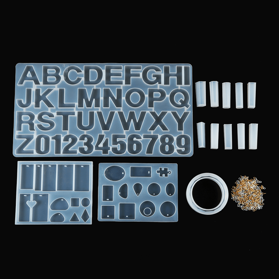 214PCS Silicone Epoxy Resin Casting Mold Kit Jewelry Pendant Making DIY Mould Craft - Trendha