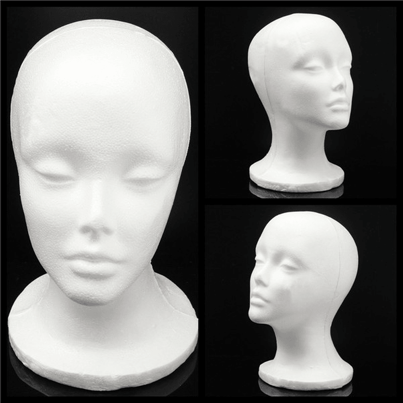Foam Styrofoam Mannequin Cap Hair Wig Display Holder Female Head Model Hats Jewellery - Trendha