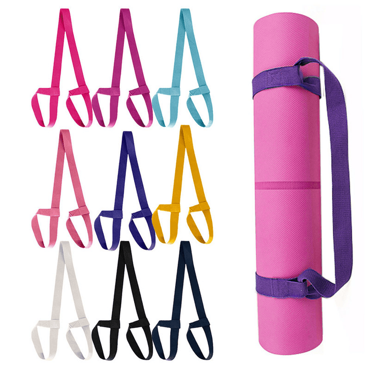 Yoga Mat Belt Adjustable Stretch Sports Sling Shoulder Strap Fitness Sports Elastic Fitness Elastic Yoga Storage Belt without Yoga Belt - Trendha