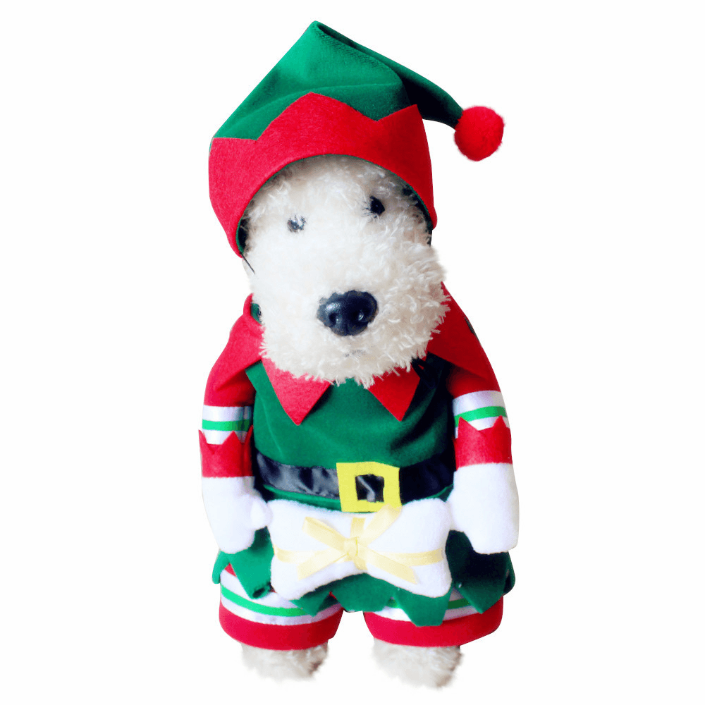 Pet Dog and Cat Christmas Suit Santa Claus Dressing up Party Apparel Clothing with Hat - Trendha