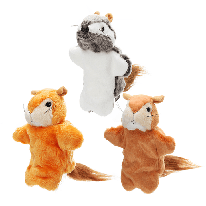 27CM Stuffed Animal Squirrel Fairy Tales Hand Puppet Classic Children Figure Toys Plush Animal - Trendha