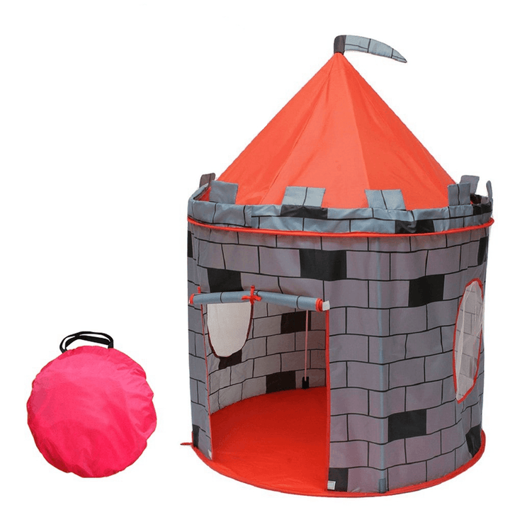 Knight Themed Folding Castle Pops up Tent Play Toys for Kids Indoor Outdoor Playhouse Gift - Trendha