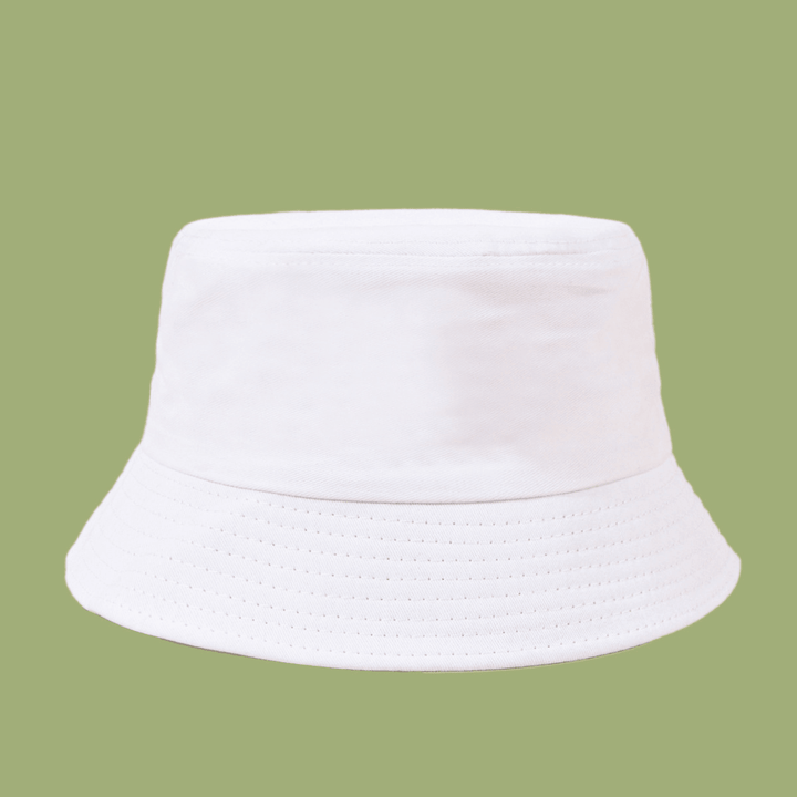 Unisex Flame Rose Embroidery Sun Hat Cotton Simple Sunscreen Bucket Hat - Trendha