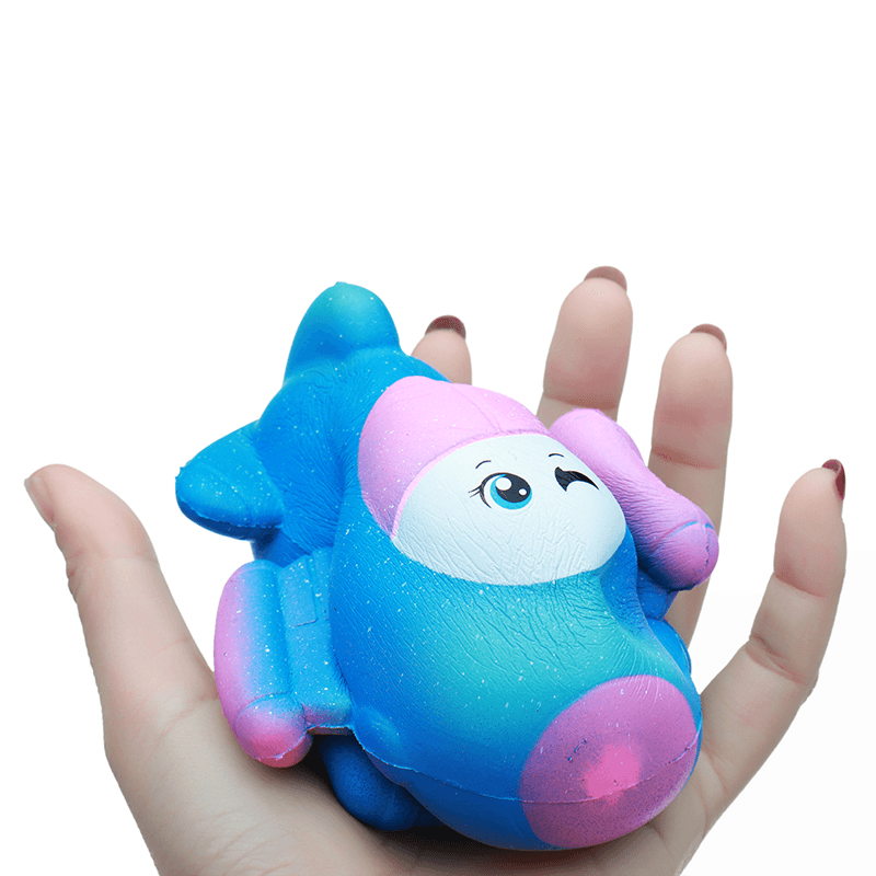 Taburasa 12CM Cute Galaxy Airplane Plane Squishy Slow Rising Squeeze Toy Kids Gift with Packaging - Trendha