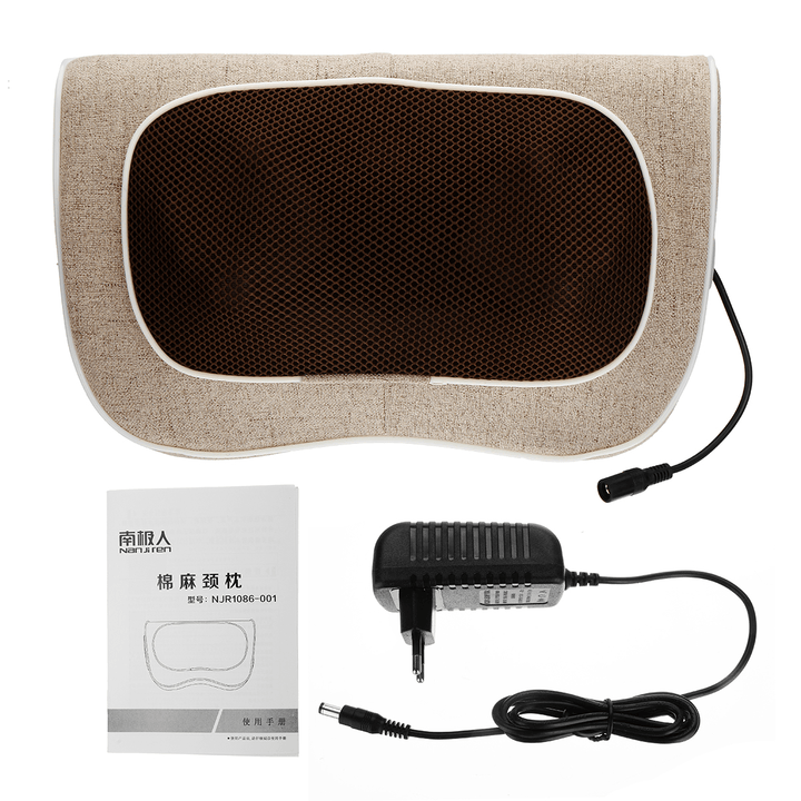 100-240V 3 Speed Back Neck Massager 20 Heads Massage Pillow Heat Deep Tissue Kneading Massager for Cervical Shoulder Waist Muscle Pain Relief Car Home Office Use - Trendha