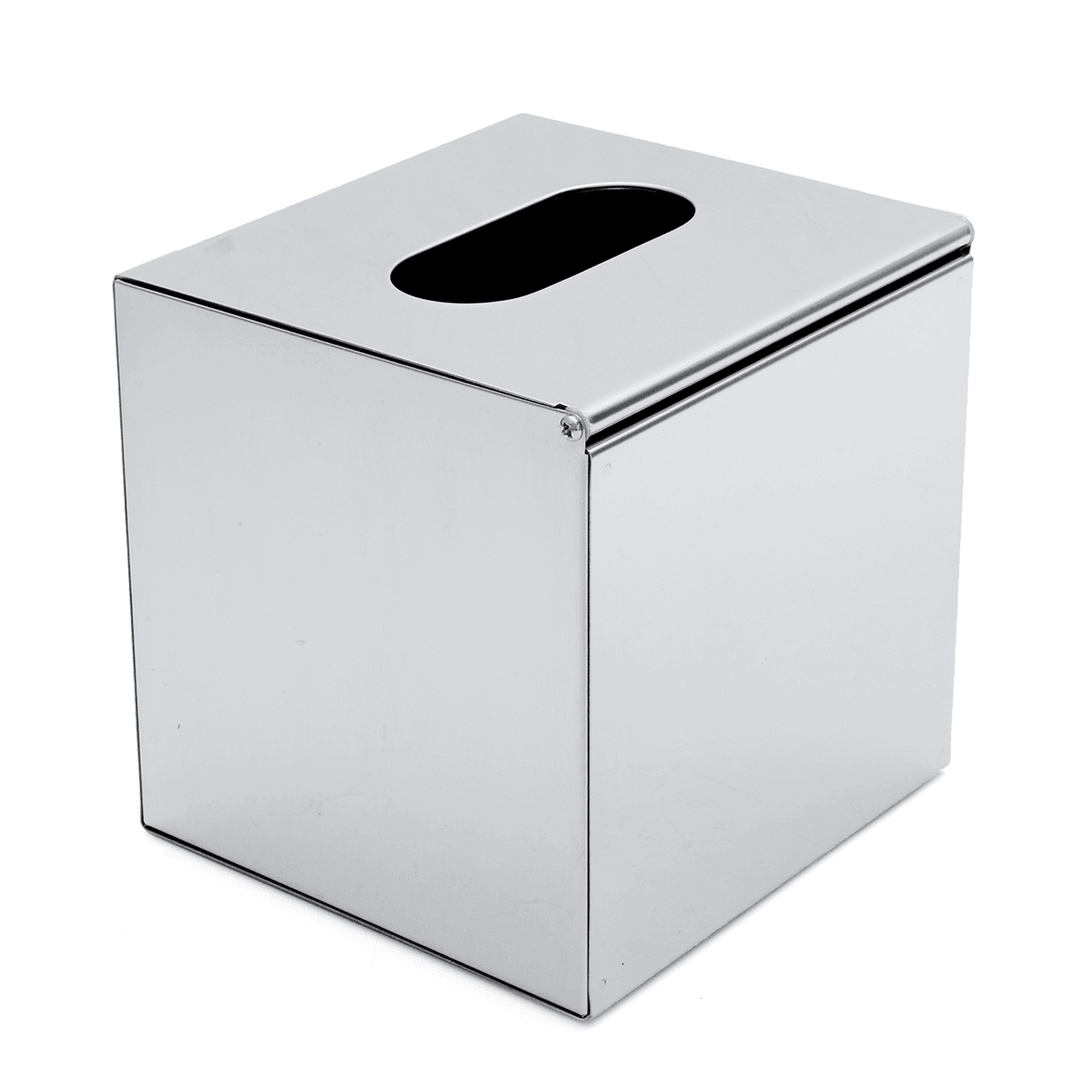 Chrome Coloured Cube Square Tissue Box Holder Cover Box Napkin Bathroom Organizer - Trendha