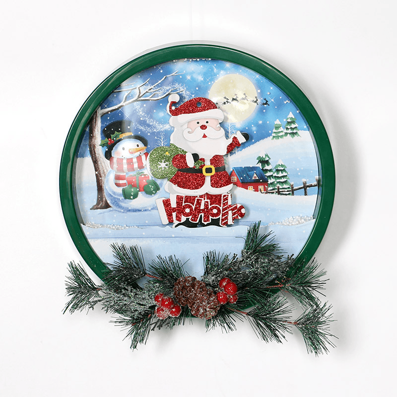 Christmas Party Home Decoration Snow Music Wreath Ornament Toys for Kids Children Gift - Trendha
