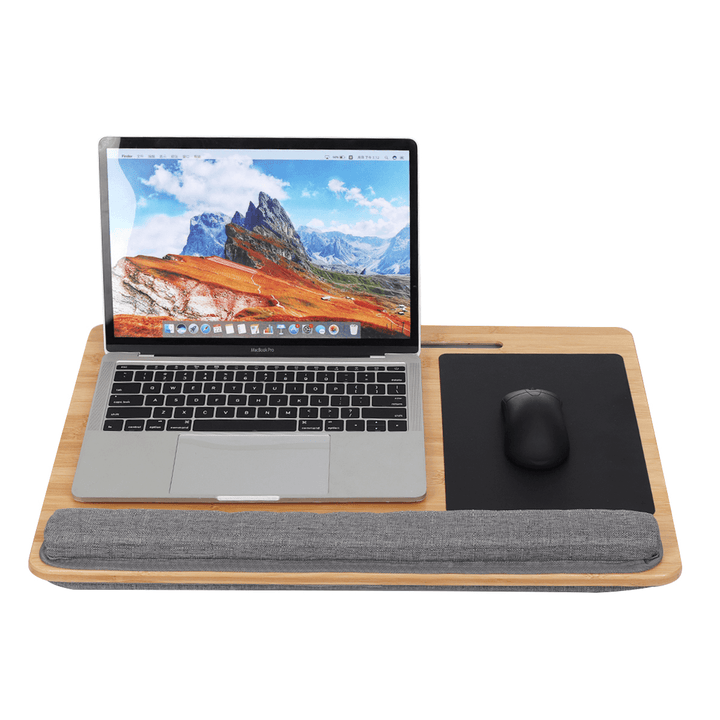 Laptop Desk Adjustable with Tablet Holder Portable Wooden Bed Table Notebook Desk - Trendha